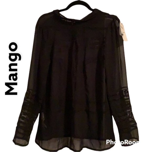 Mango Tops - NWT  Sheer Blouse